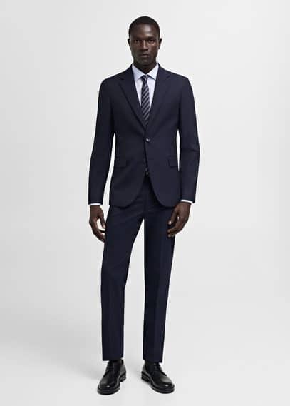 MANGO MAN - Stretch fabric slim-fit suit pants dark navyMen Product Image