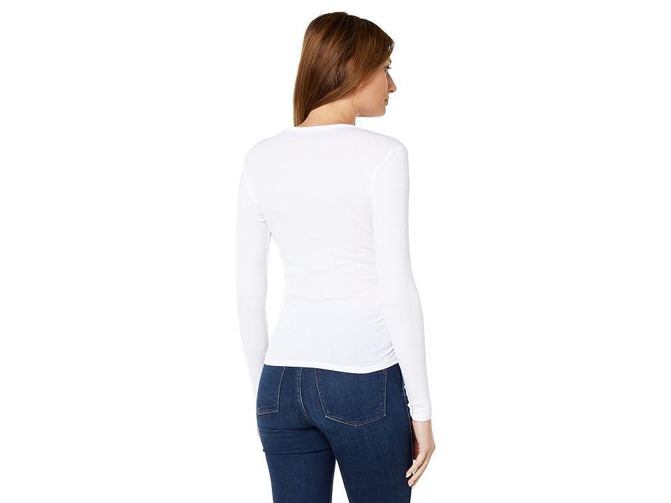 bobi Los Angeles Shirred Side Top (White) Women's Clothing Product Image