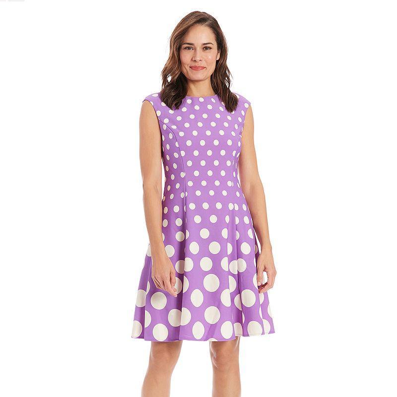 Womens London Times Print Fit & Flare Dress Product Image