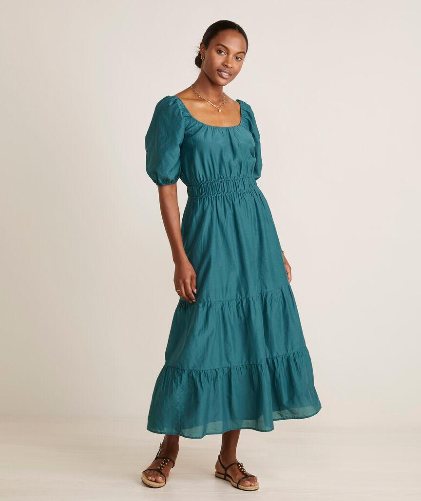 Tiered Smocked-Waist Maxi Dress Product Image