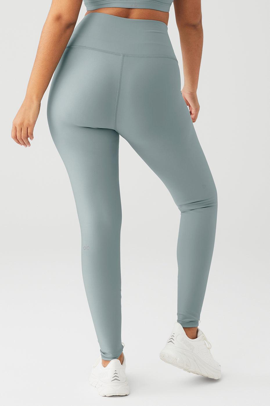 alo High Waist Airlift Brushed Legging in Slate. Product Image