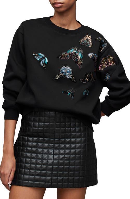 Pippa Diana Embellished Butterfly Sweatshirt In Black Product Image