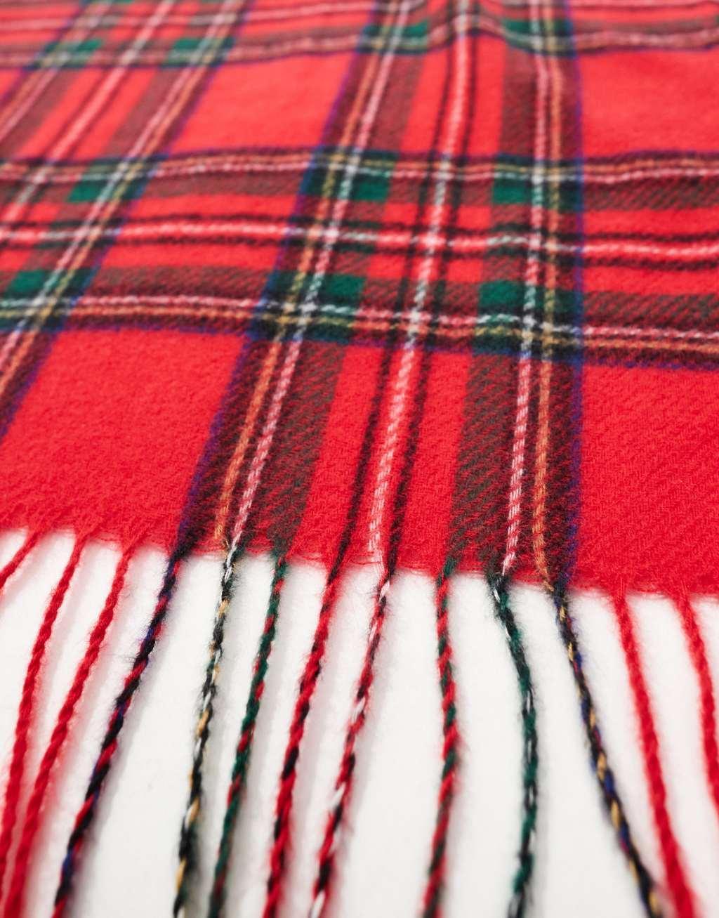 ASOS DESIGN tartan scarf in red Product Image