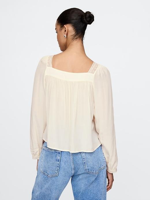 Square-Neck Bow Cropped Top Product Image