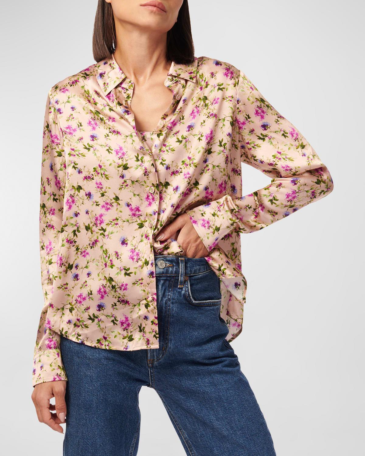 Crosby Silk Button-Front Blouse Product Image