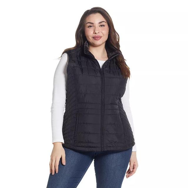 Plus Size Weathercast Plush Lined Puffer Vest, Womens Product Image