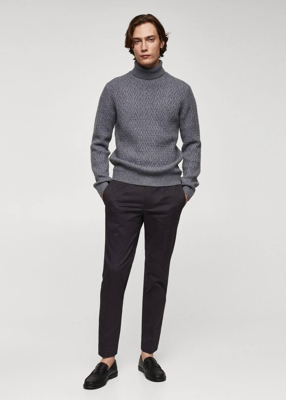 Braided turtleneck sweater - Men | MANGO USA Product Image