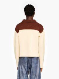 HOUSE' INTARSIA POLO SWEATER in white | JW Anderson US  Product Image