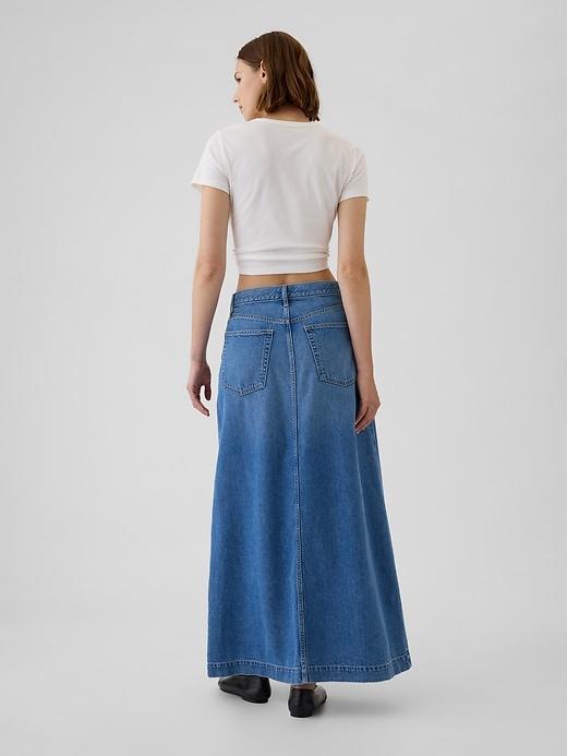 UltraSoft Denim Maxi Skirt Product Image