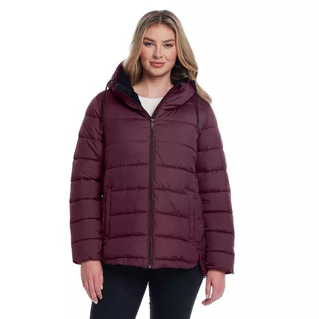 Womens Weathercast Hooded Puffer Coat with Cozy Pile Product Image