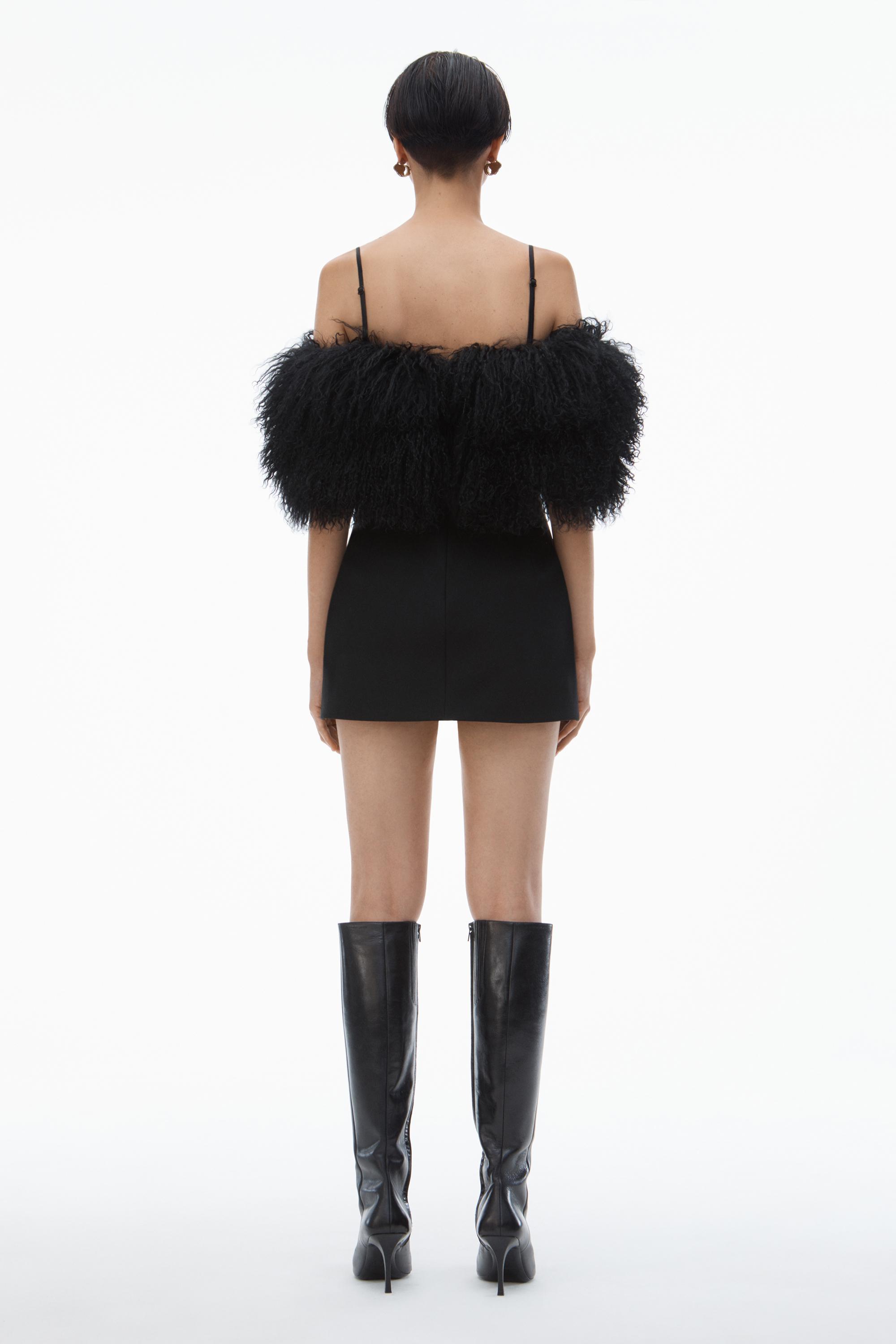 Minidress With Detachable Mongolian Lamb Shearling Product Image