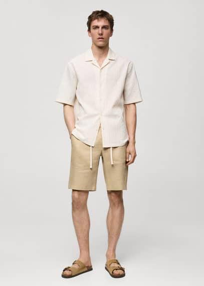 Mango Mens Drawstring Detail Bermuda Shorts Product Image