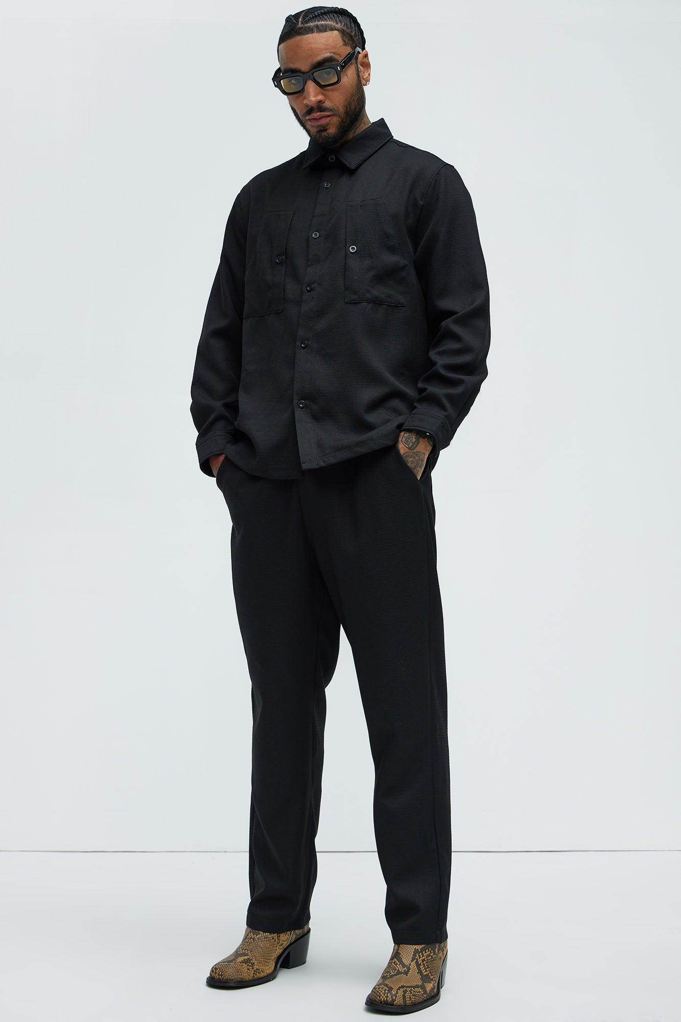 Kerr Textured Overshirt - Black Product Image