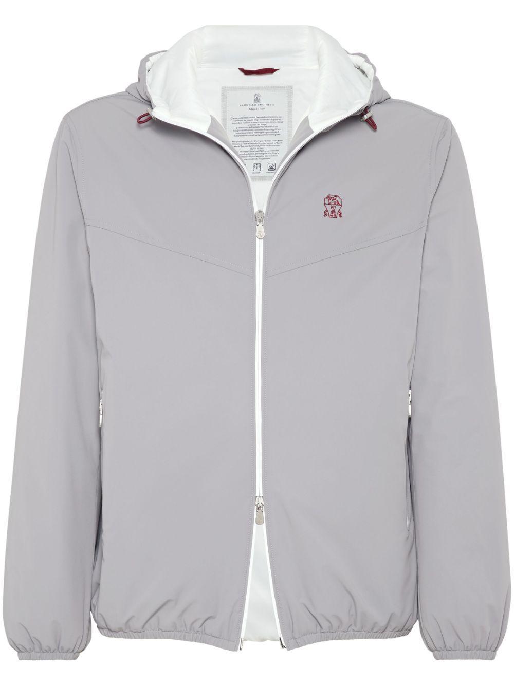 BRUNELLO CUCINELLI Water-resistant Hooded Jacket In Grey Product Image