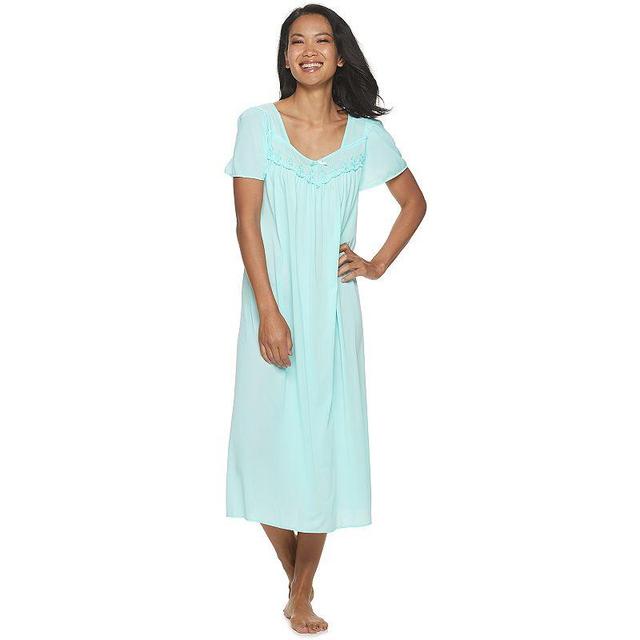 Petite Miss Elaine Essentials Short Sleeve Nightgown- Size L Petite, Womens Product Image