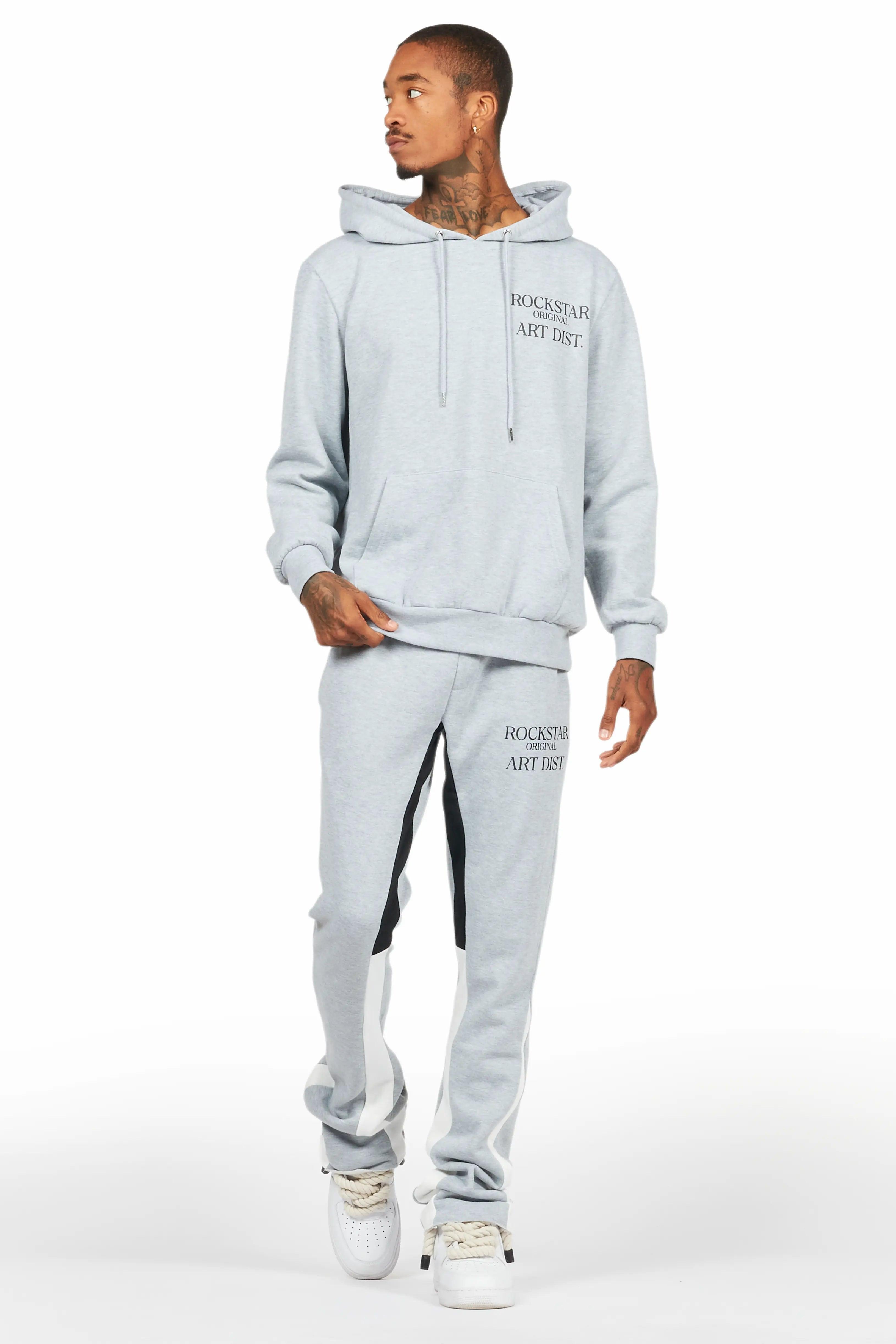 Briggs Heather Grey Hoodie/Stacked Flare Track Set Male Product Image