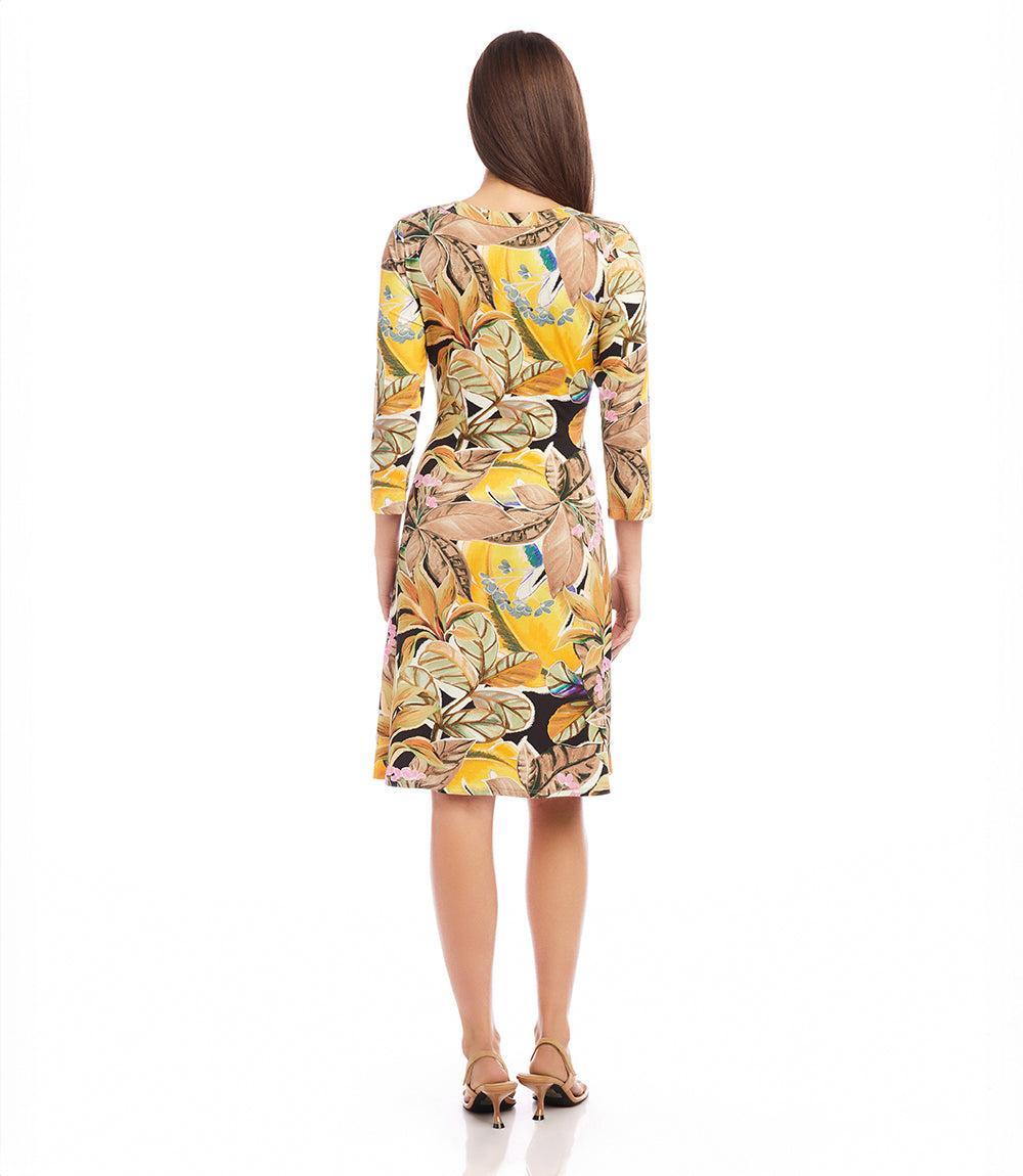 Karen Kane Women's Petite Size 3/4 Sleeve A-Line Dress, , Elastane/Viscose Product Image