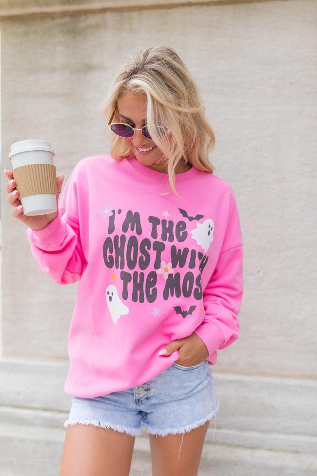 I'm The Ghost With The Most Pink Oversized Graphic Sweatshirt Product Image