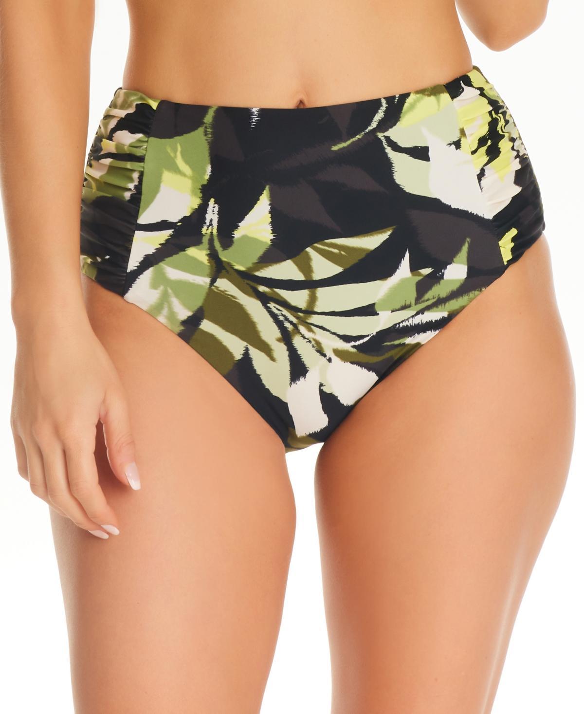 Bar Iii Womens Desert Palm Shirred High Rise Bikini Bottoms, Created for Macys Product Image