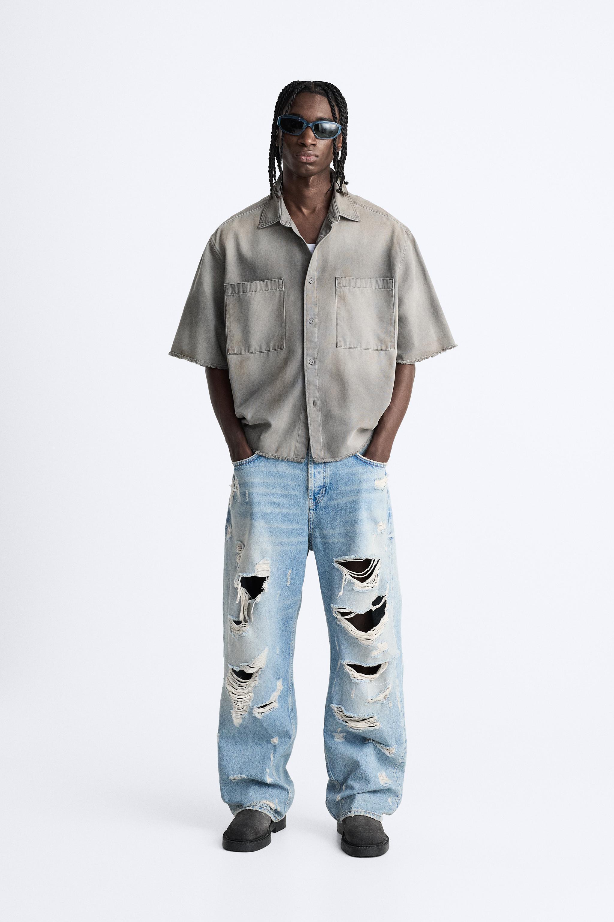 ACID WASH DENIM SHIRT Product Image