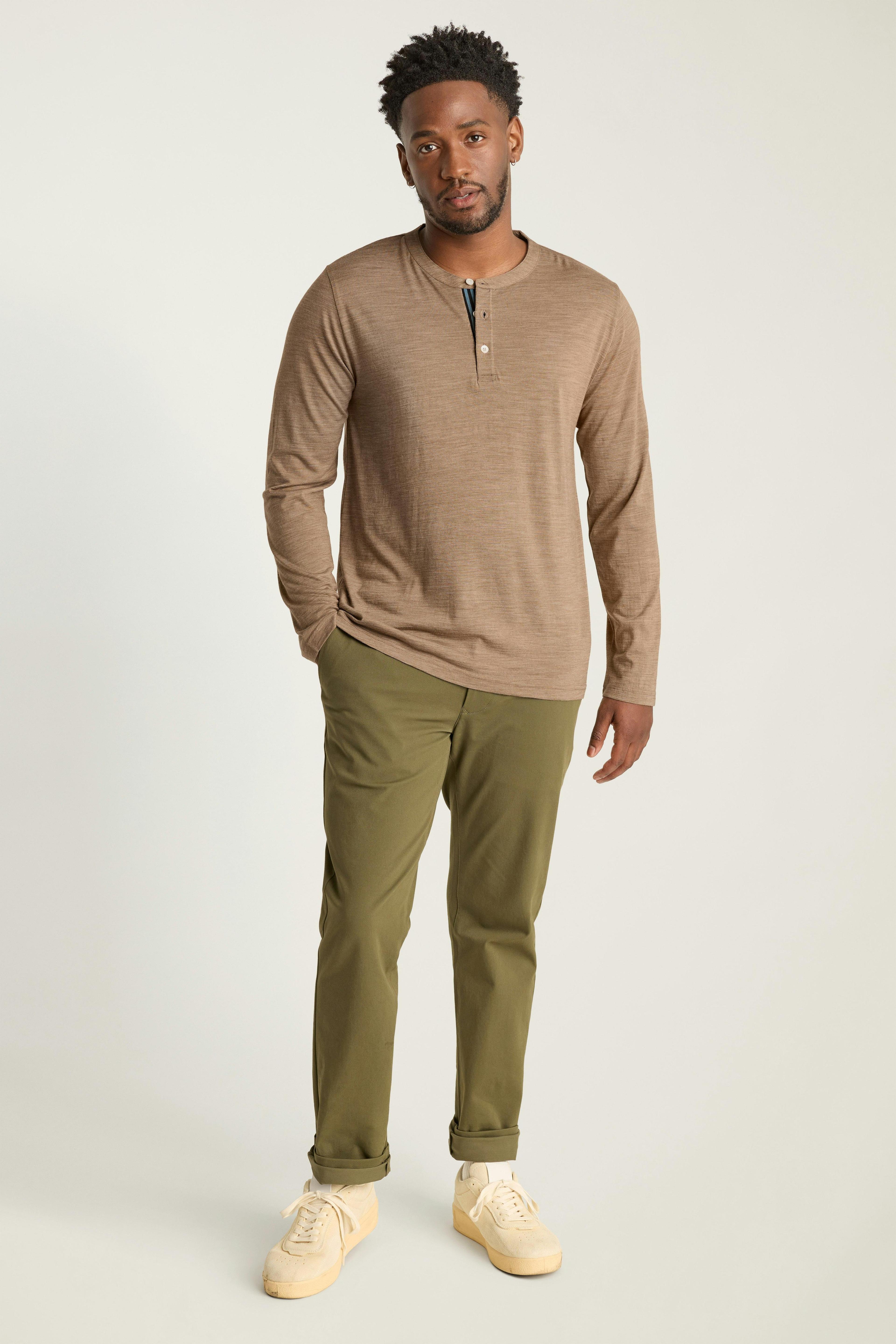 Performance Merino Long Sleeve Henley Product Image