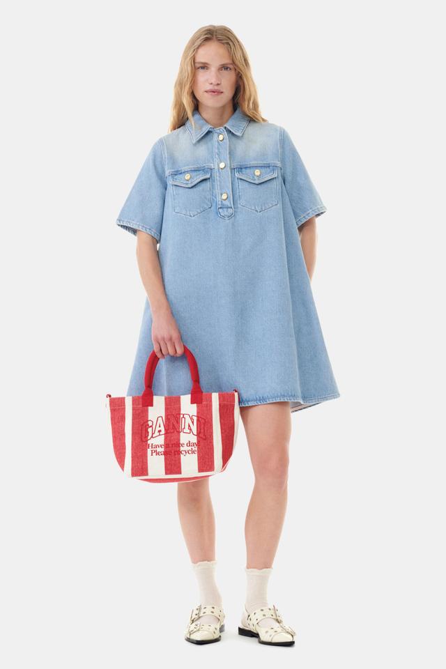 Light Blue Denim Mini Dress Product Image