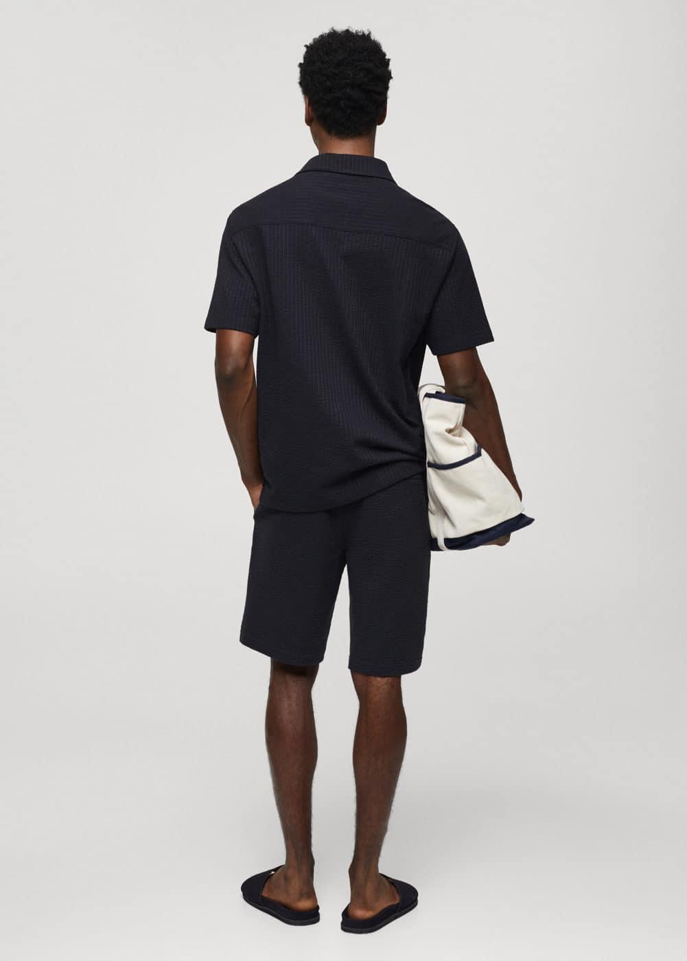 MANGO MAN - Short-sleeved knitted polo shirt dark navyMen Product Image