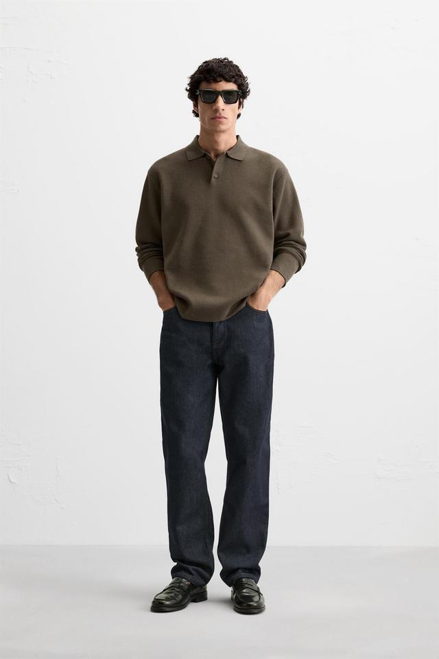 VISCOSE BLEND KNIT POLO SHIRT Product Image