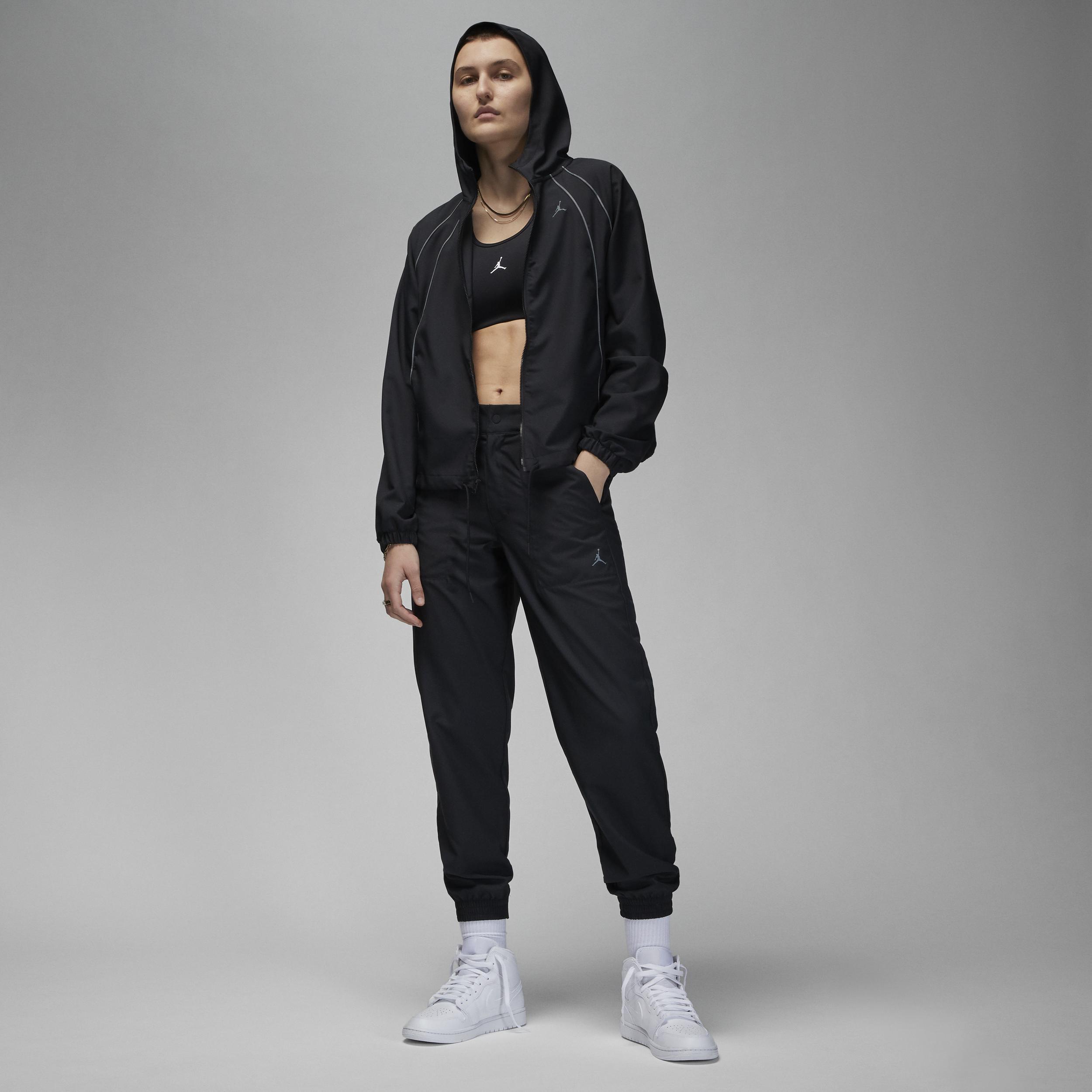 Jordan Womens Jordan Woven Core Jacket - Womens Smoke Grey/Black Product Image