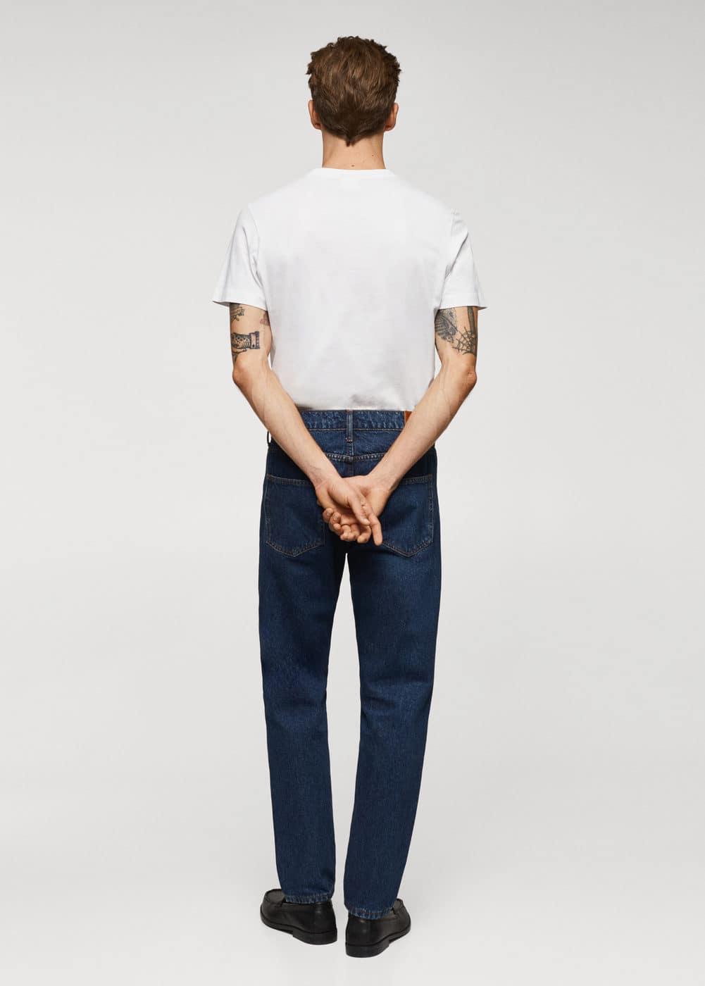 MANGO MAN - Basic cotton stretch T-shirt whiteMen Product Image