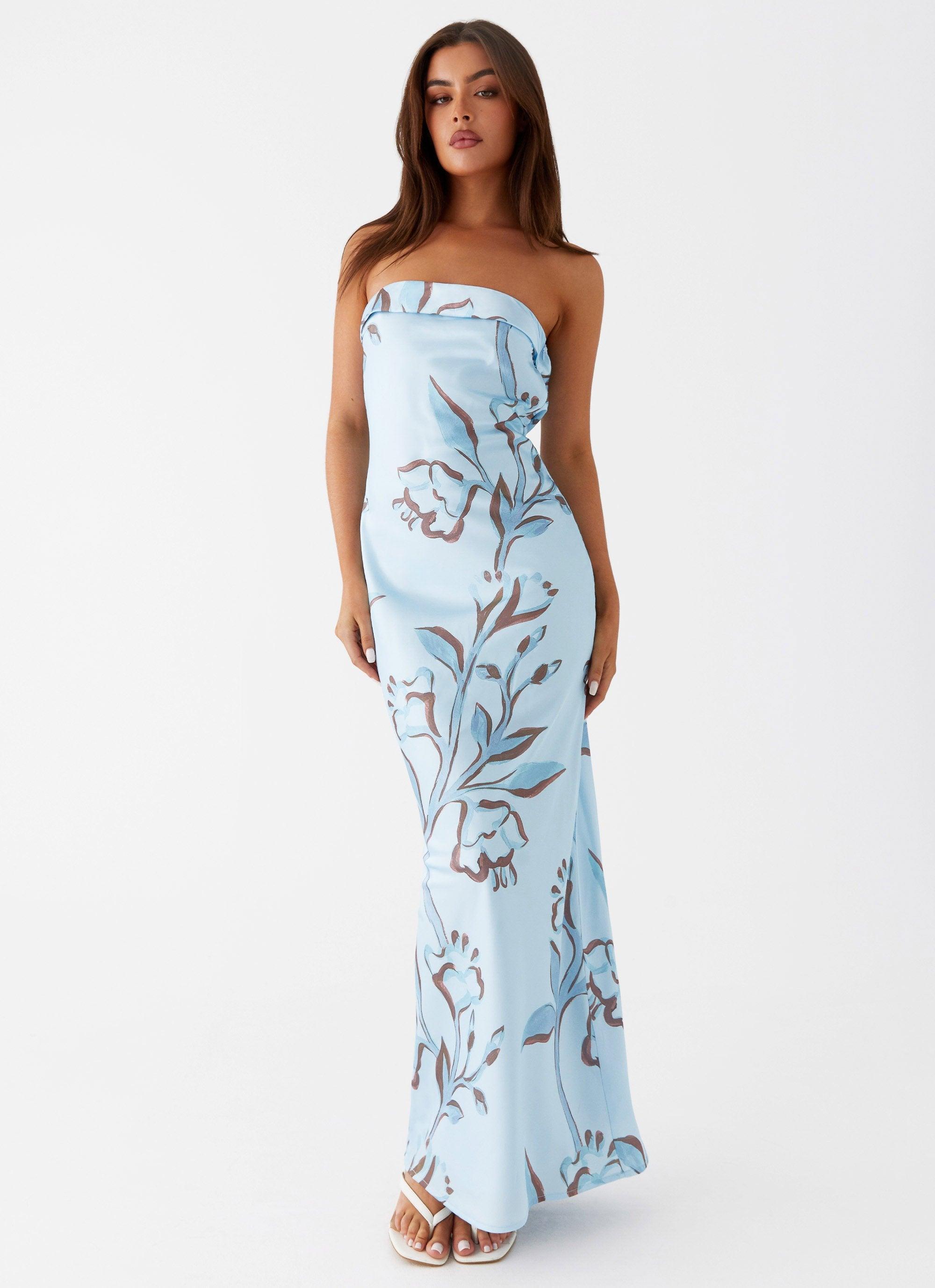 Summer Lover Maxi Dress - Blue Floral Product Image