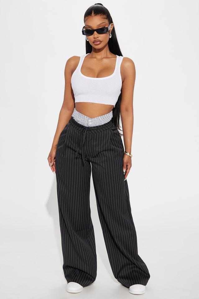 Talk That Talk Pinstripe Boxer Pant - Black/combo Product Image