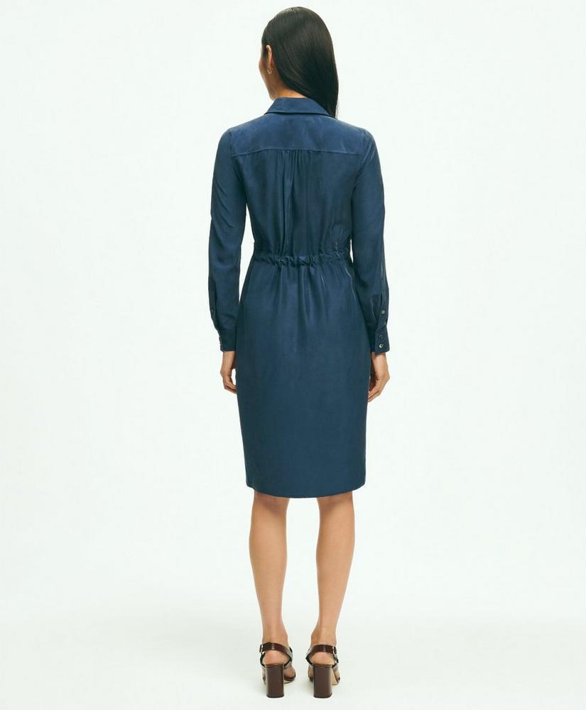 Relaxed Silk Utility Shirt Dress Product Image