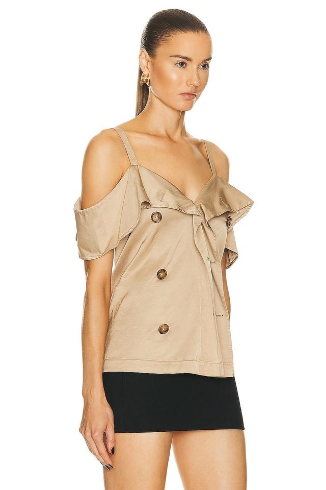 Burberry Draped Trench Top in Beige Product Image