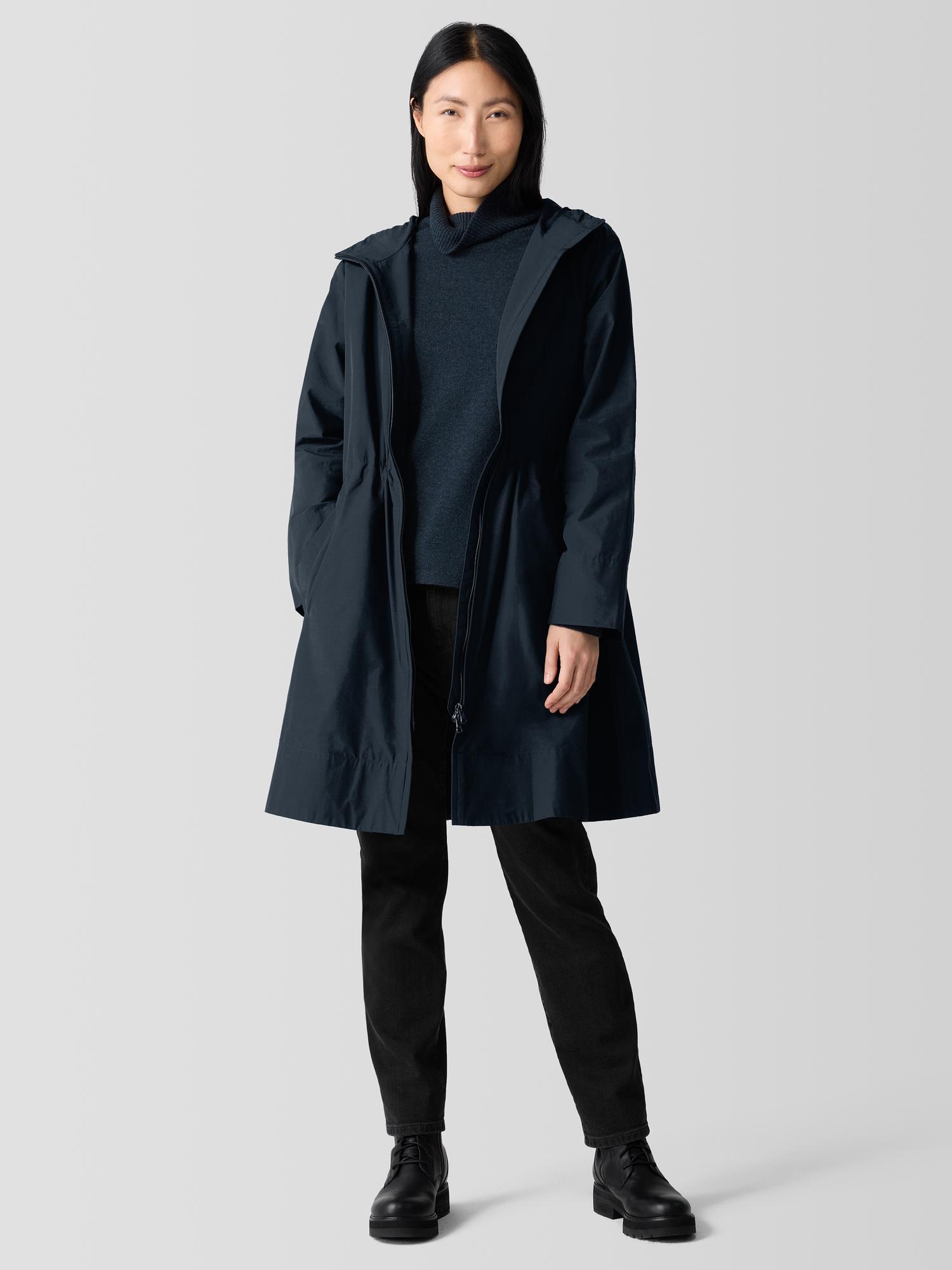 EILEEN FISHER Light Cotton Nylon Hooded Coatfemale Product Image