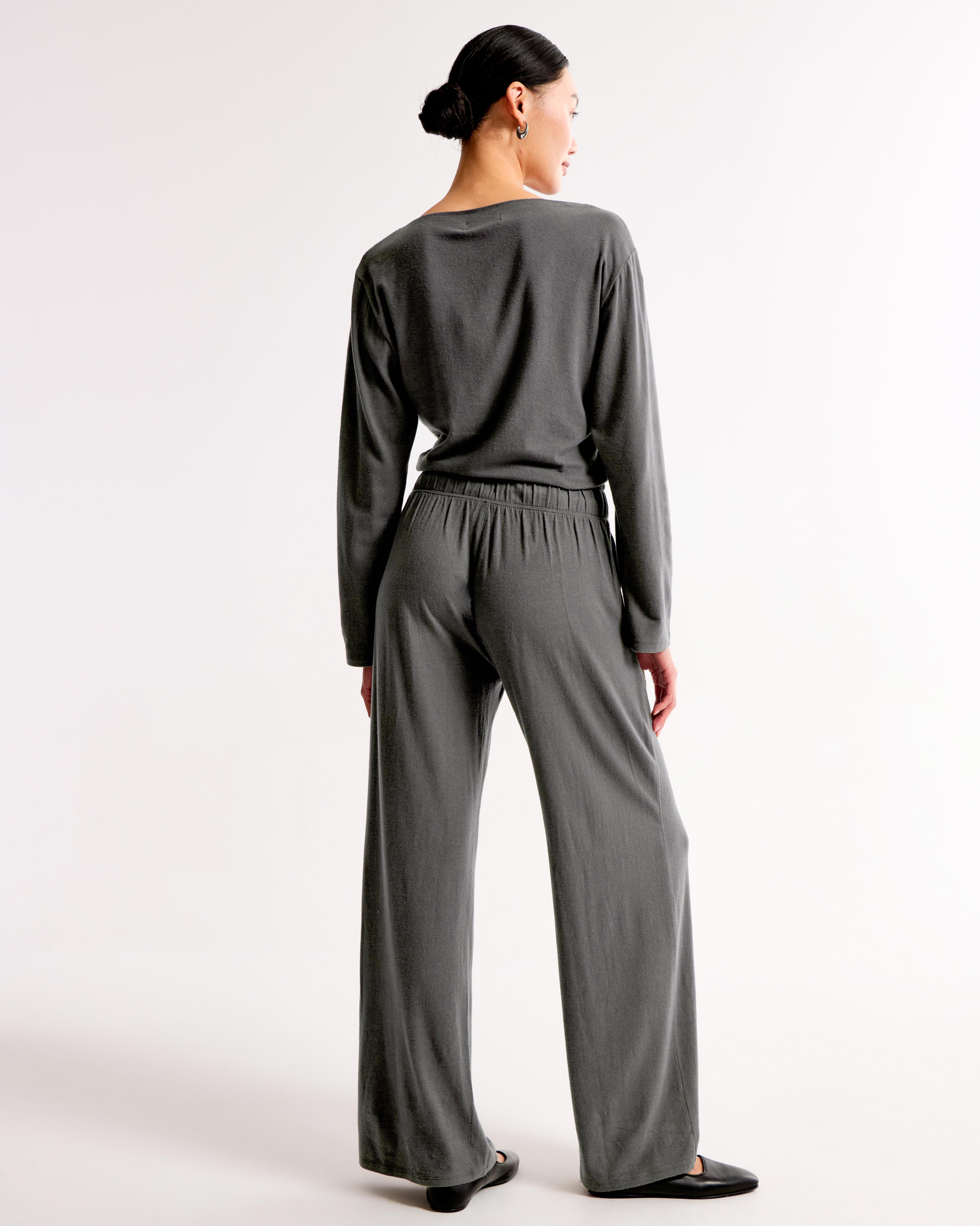 Lounge Off-The-Shoulder Long-Sleeve Jumpsuit Product Image