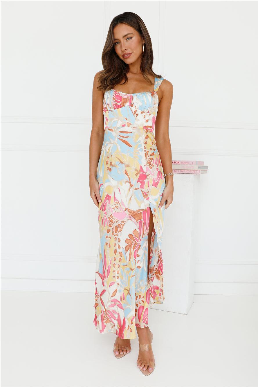 Season Of Flings Maxi Dress Blue Product Image