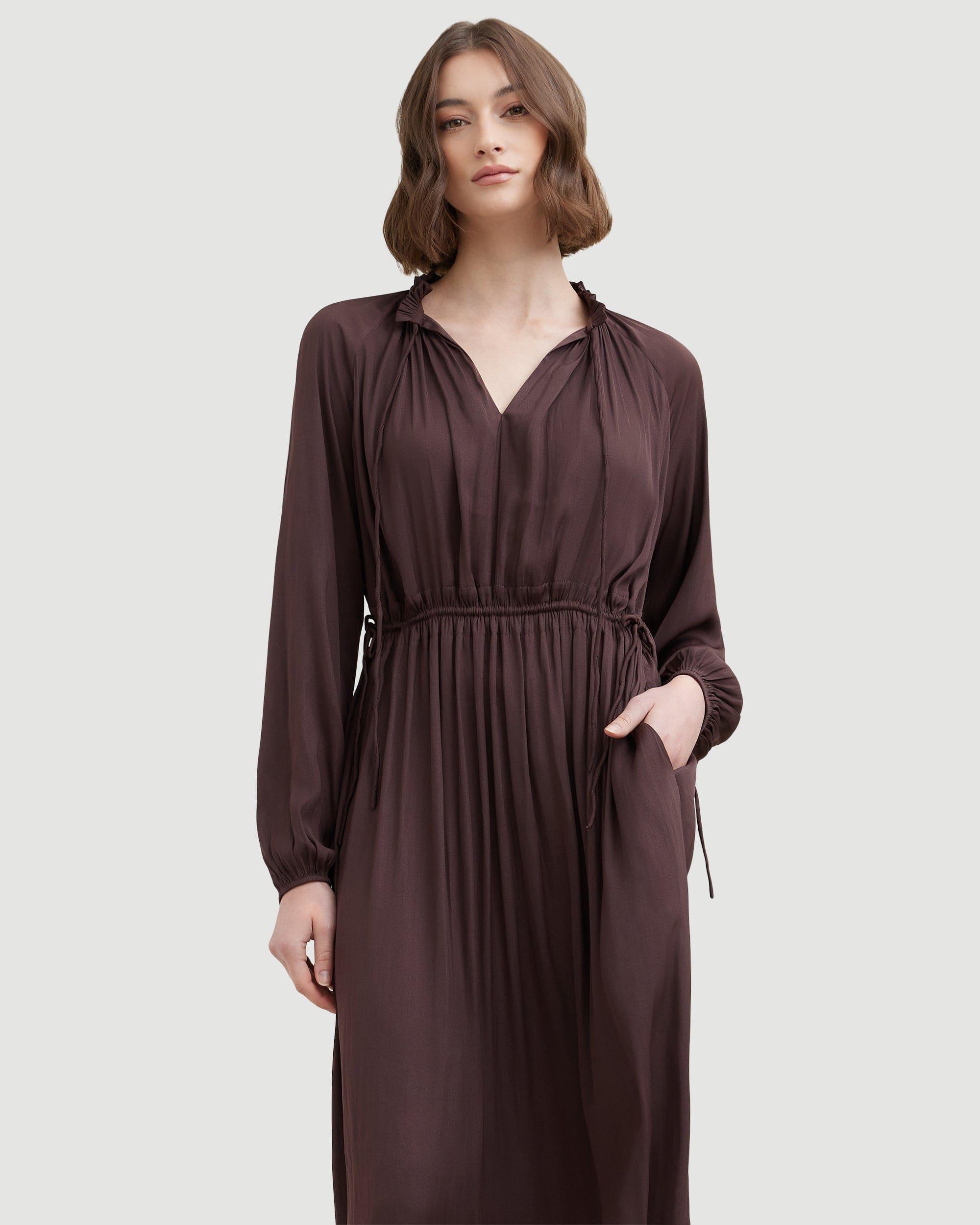 Magdalena Long Sleeve Plisse Dress Product Image