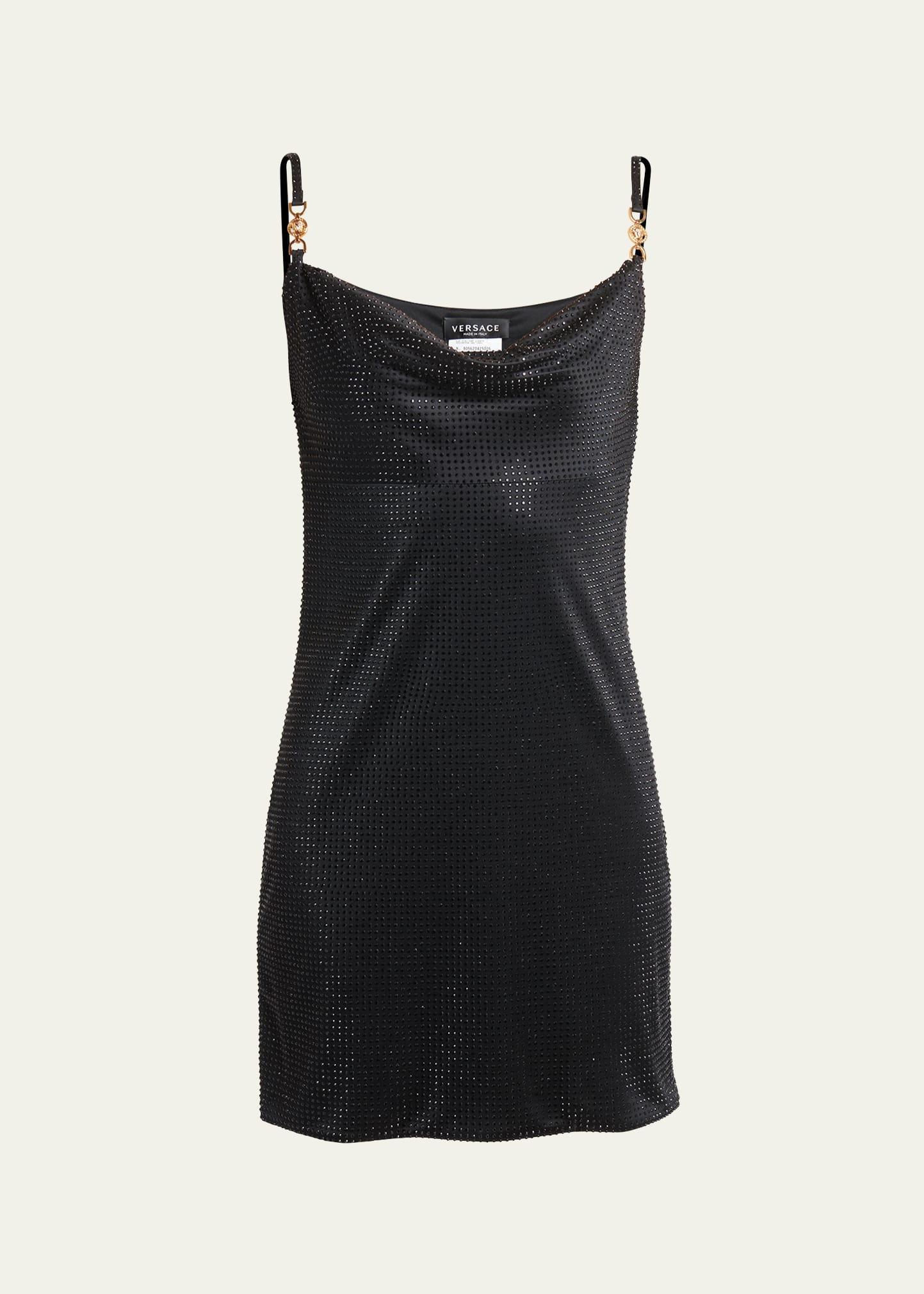 Versace Beaded Cowl Neck Cocktail Dress Product Image