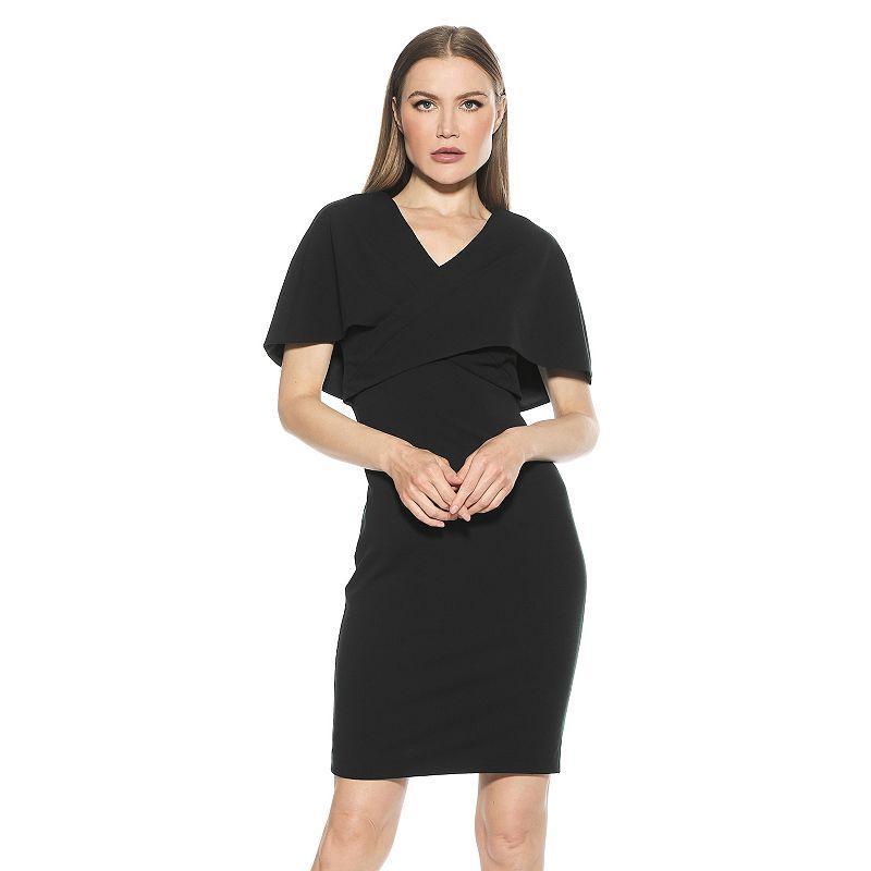 Womens ALEXIA ADMOR Devi V Neck Wrap Sheath Dress Product Image