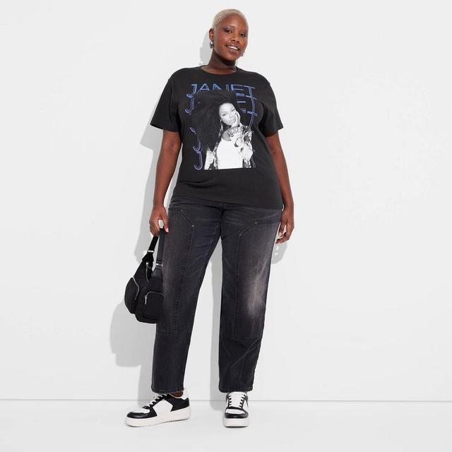 Women's Janet Jackson Short Sleeve Graphic T-Shirt - Black 1X Product Image