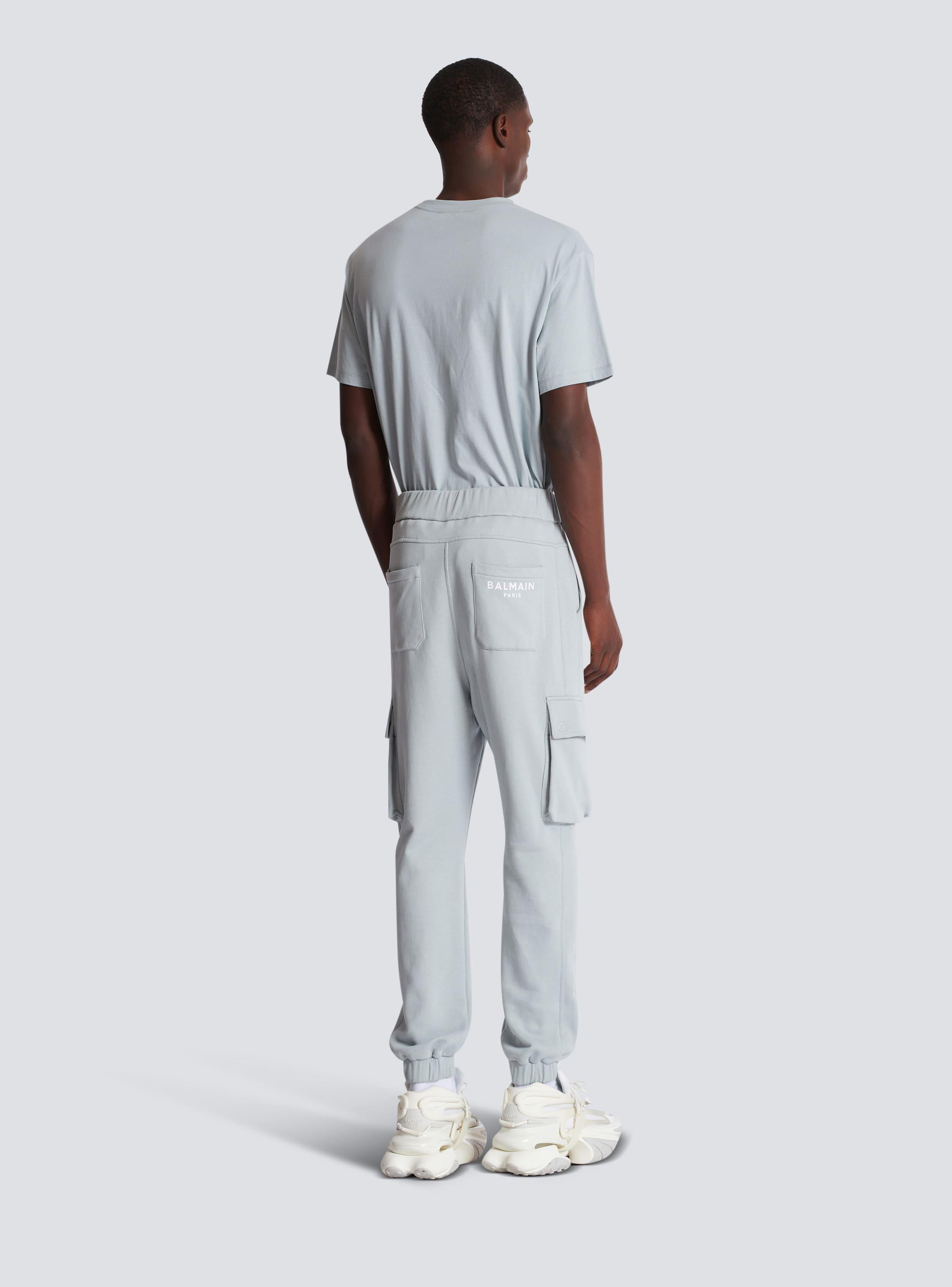 Cargo joggers with Balmain Paris print Product Image