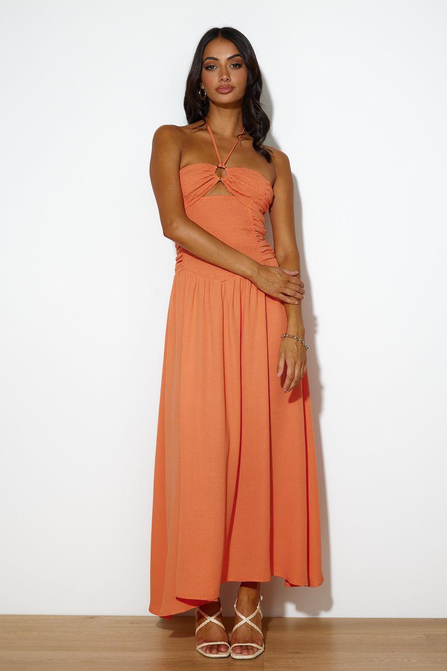 Go Back In Time Maxi Dress Orange Product Image