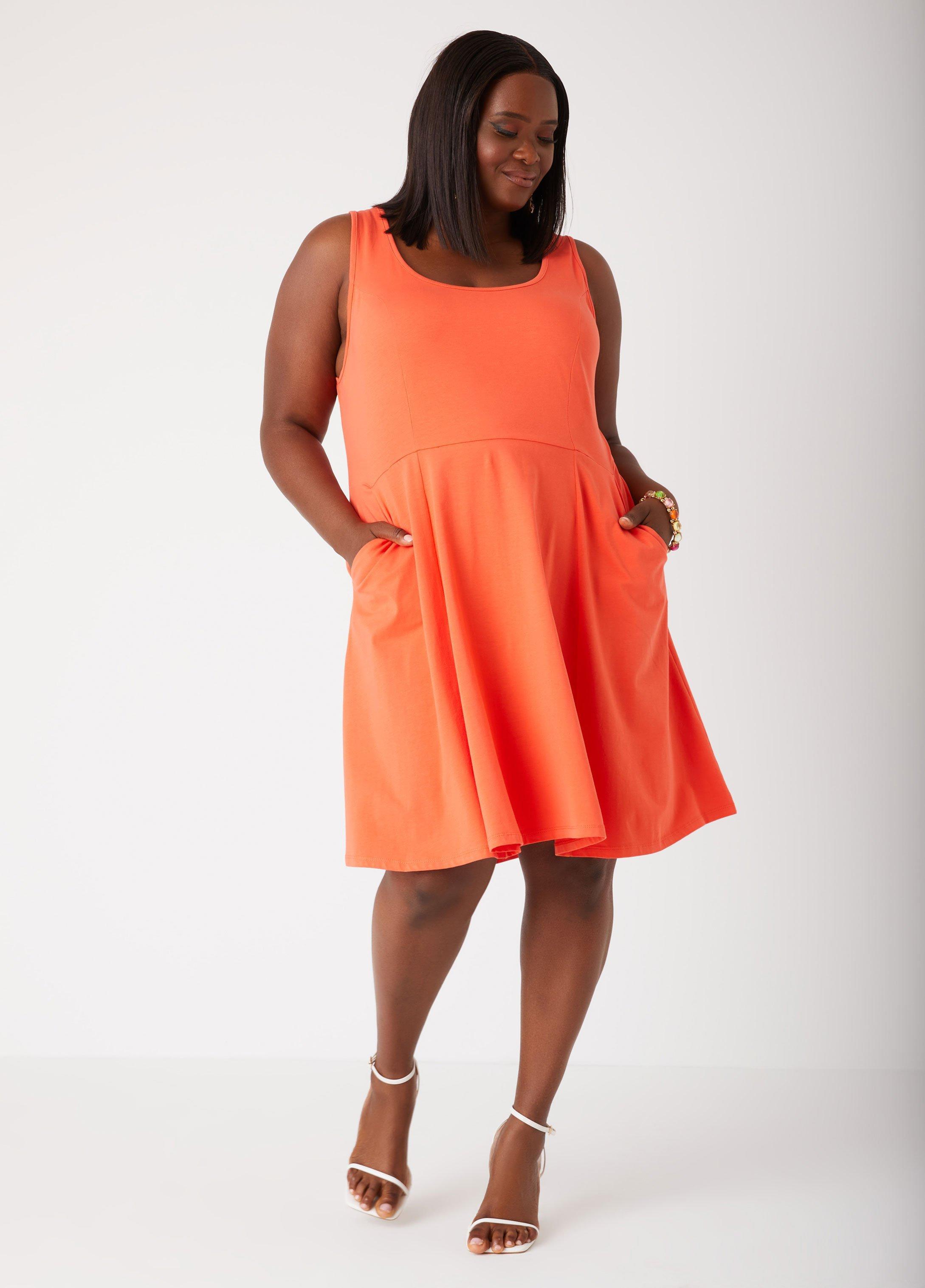 Plus Size Jersey A Line Tank Dress, - Ashley Stewart Product Image