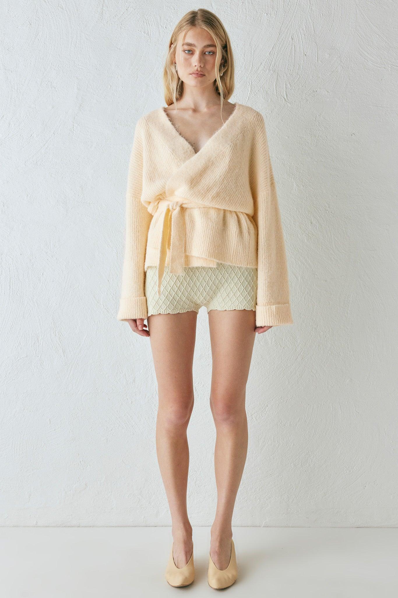 Samira Knit Cardigan Cream Product Image