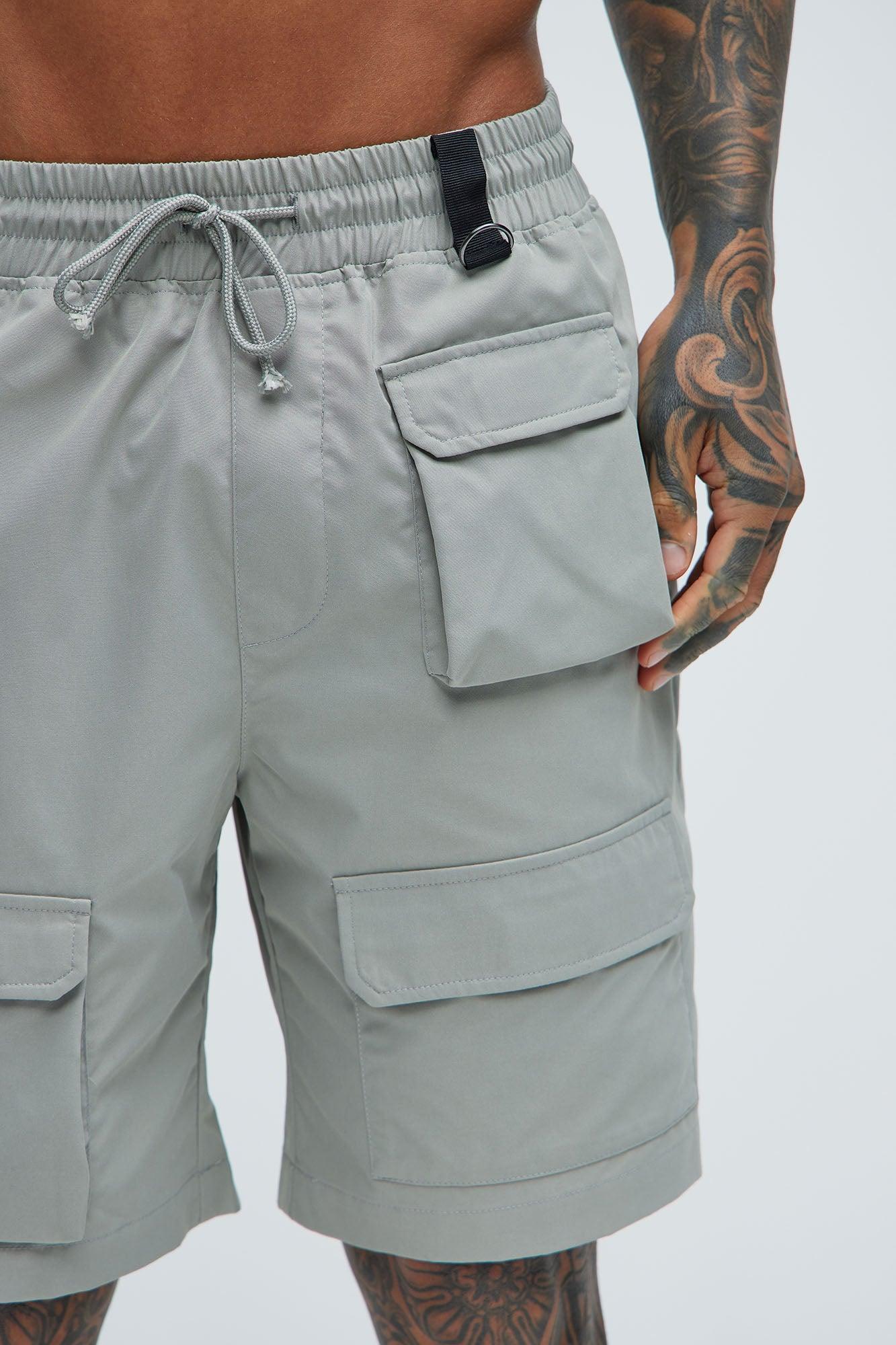 Get Right Utility Nylon Shorts - Grey Product Image