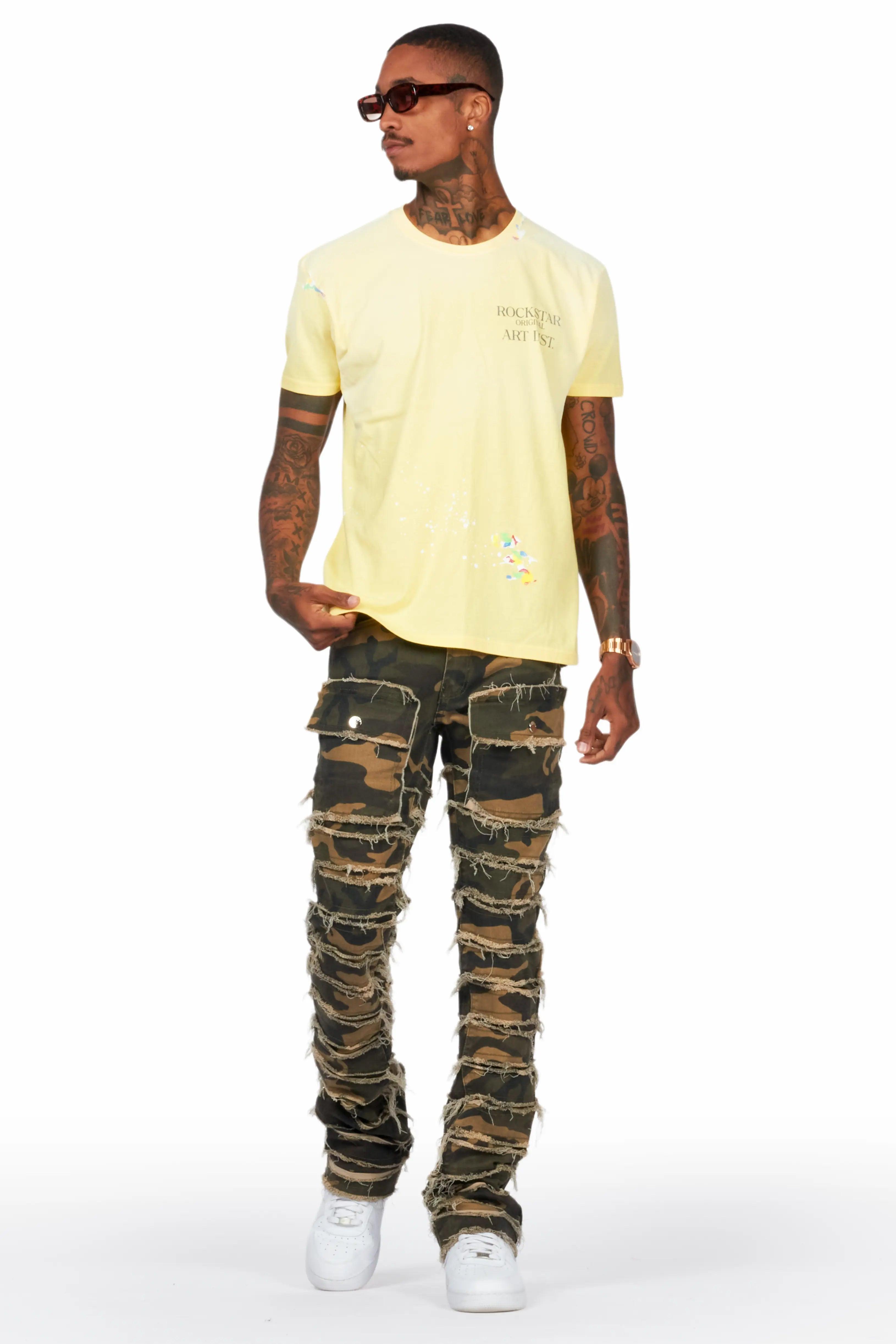 Kinby Camo Stacked Flare Jean Male Product Image