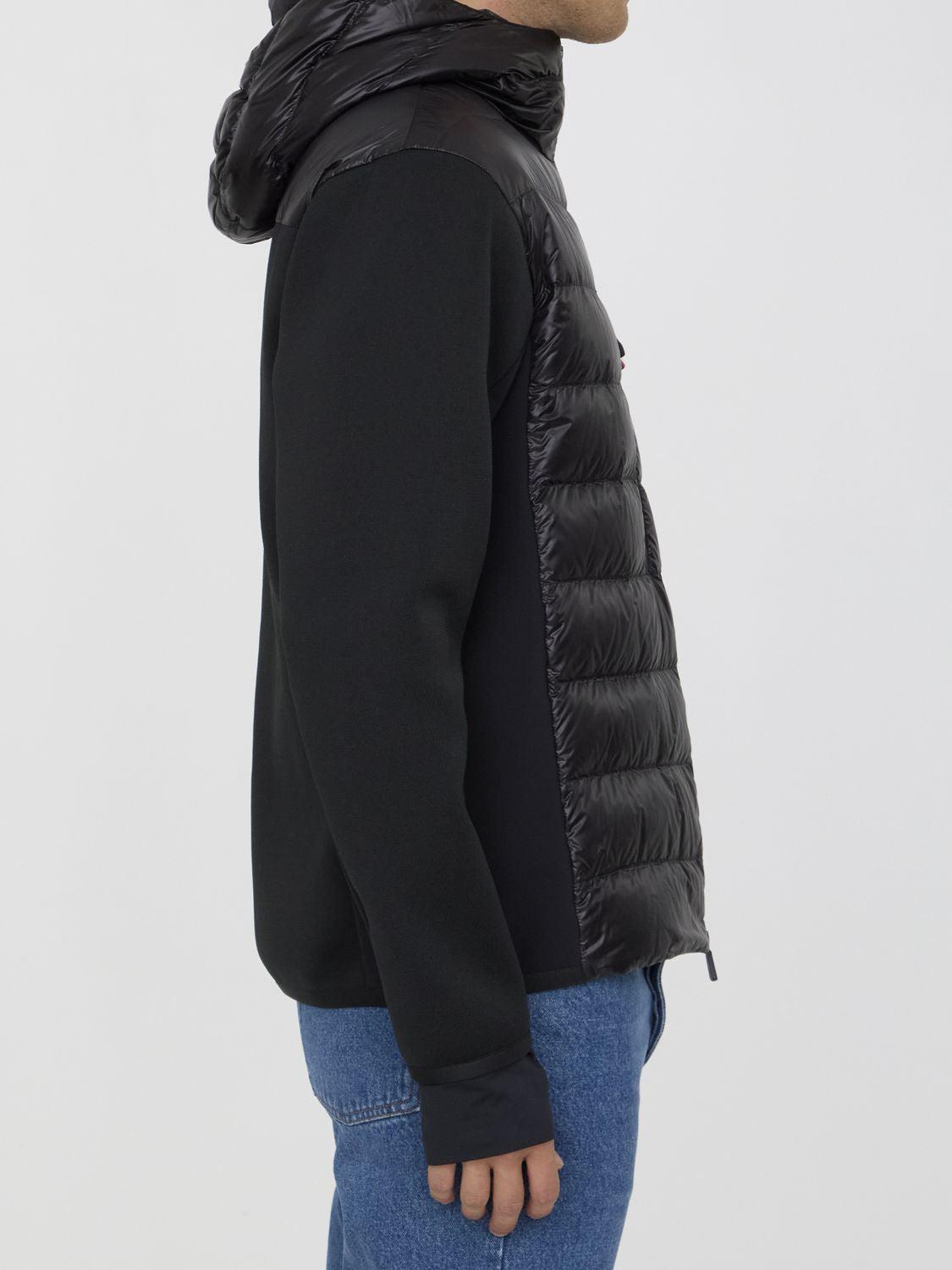 MONCLER Padded Hooded Cardigan In Black Product Image