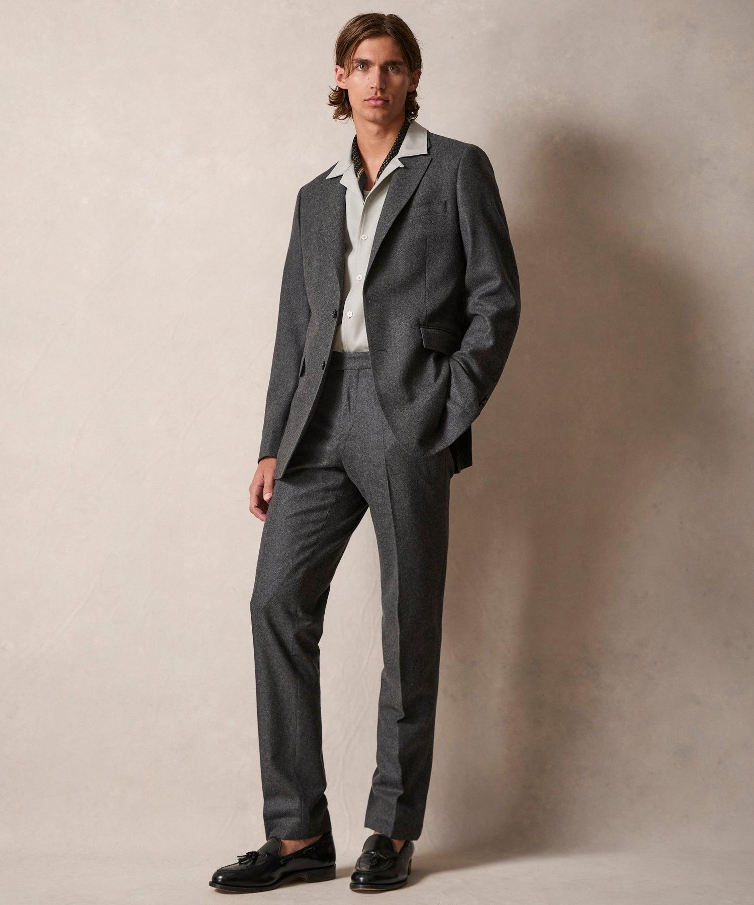 Italian Flannel Sutton Trouser in Charcoal Product Image