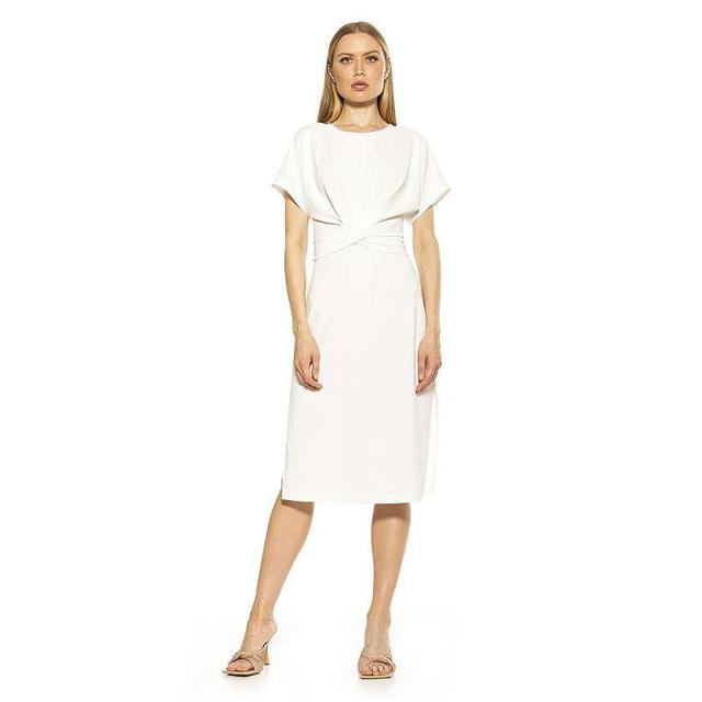 Womens ALEXIA ADMOR Knot-Waist Midi Shift Dress Product Image